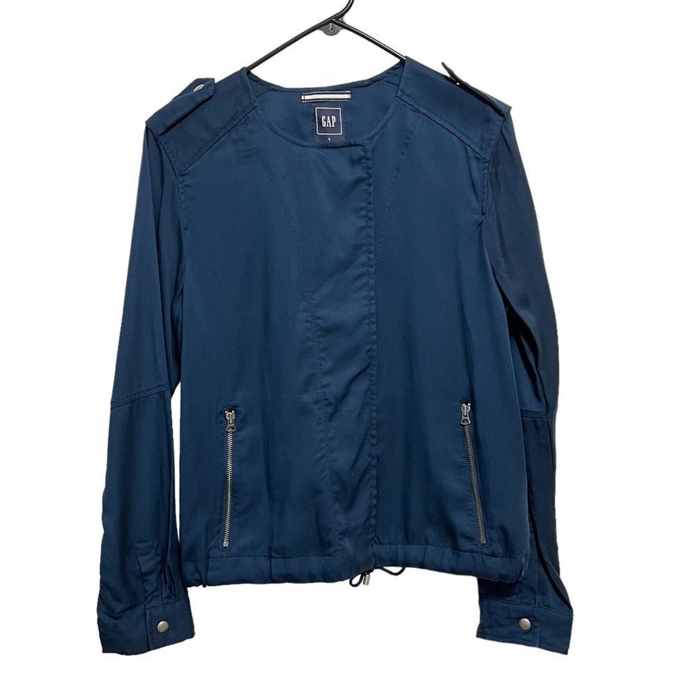 Gap Navy Blue Lightweight Bomber Jacket Size Large